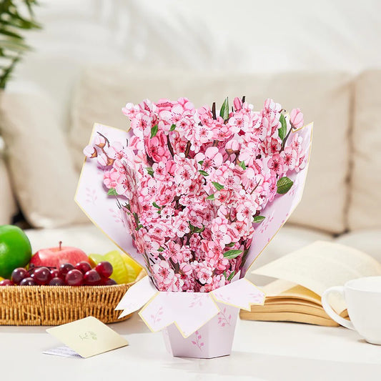 Sending Love and Beauty with a Cherry Blossom Pop-Up Bouquet