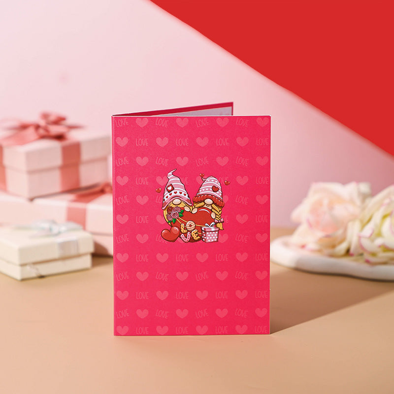 Valentine's Day Gnome pop up card Greeting Card