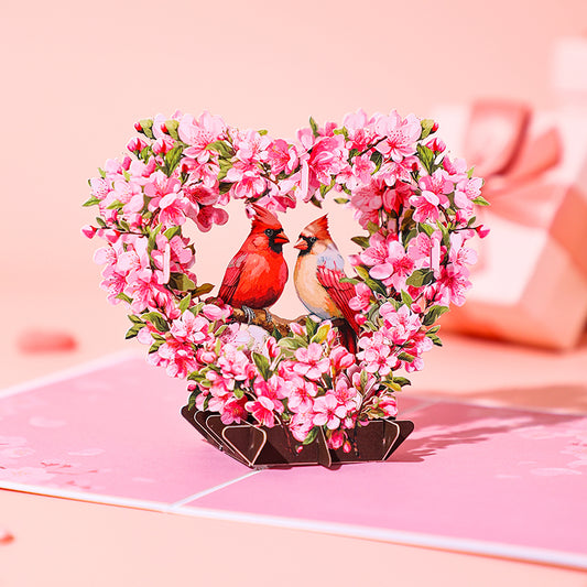 Cherry Blossom with Cardinal Pop Up Card