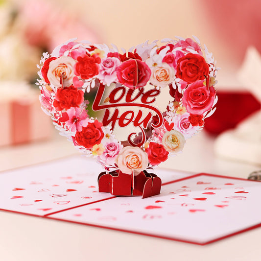 Rose Love Wreath 3D Card