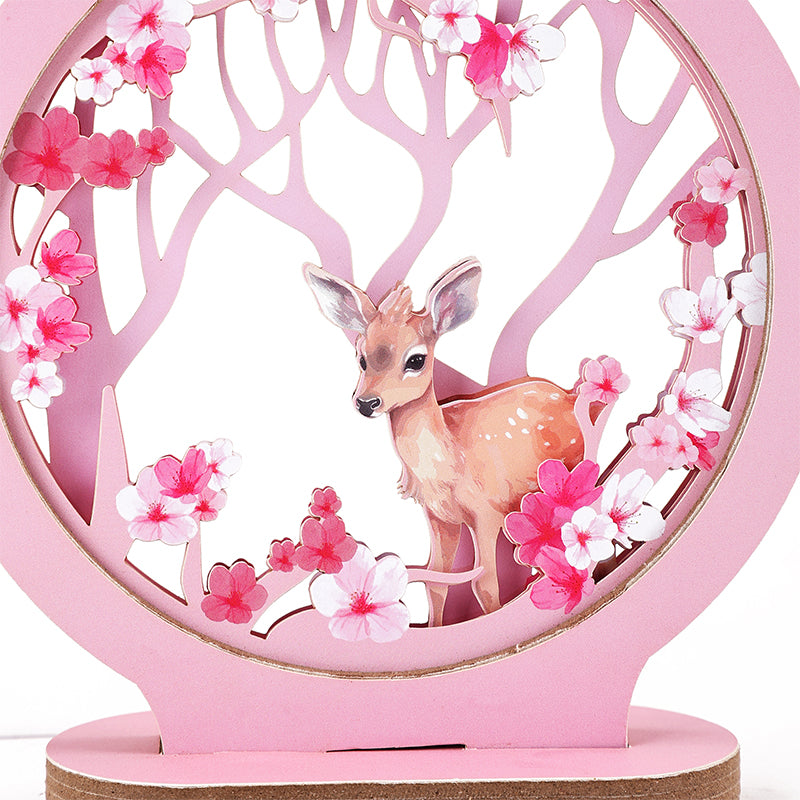 Cherry Blossoms With Deer Night Light