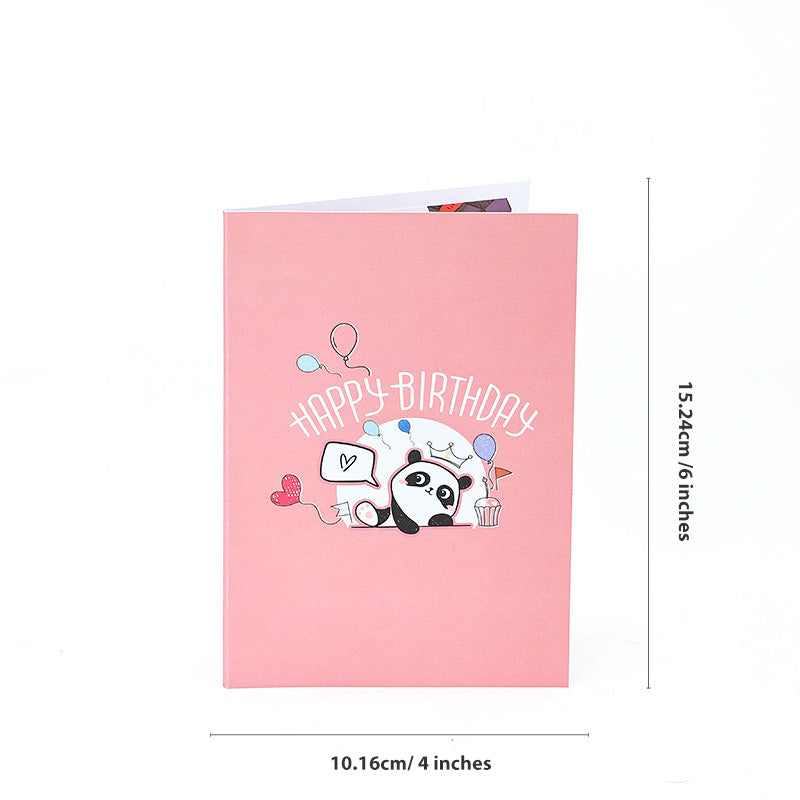 Brithday Panda Music pop up card