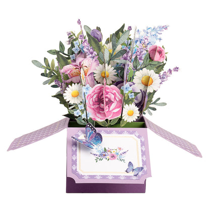 Purple Flowers Pop-Up Box Card