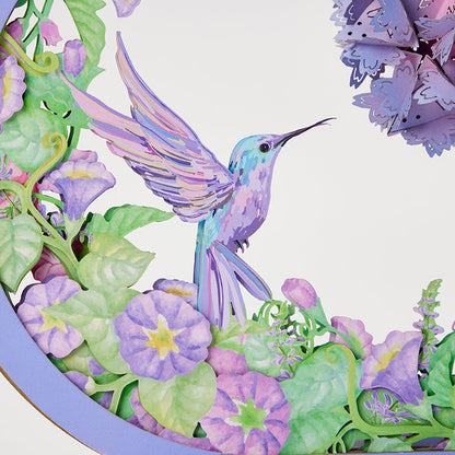 Purple Hummingbird 3D Paper Carving Lamp Night Lights