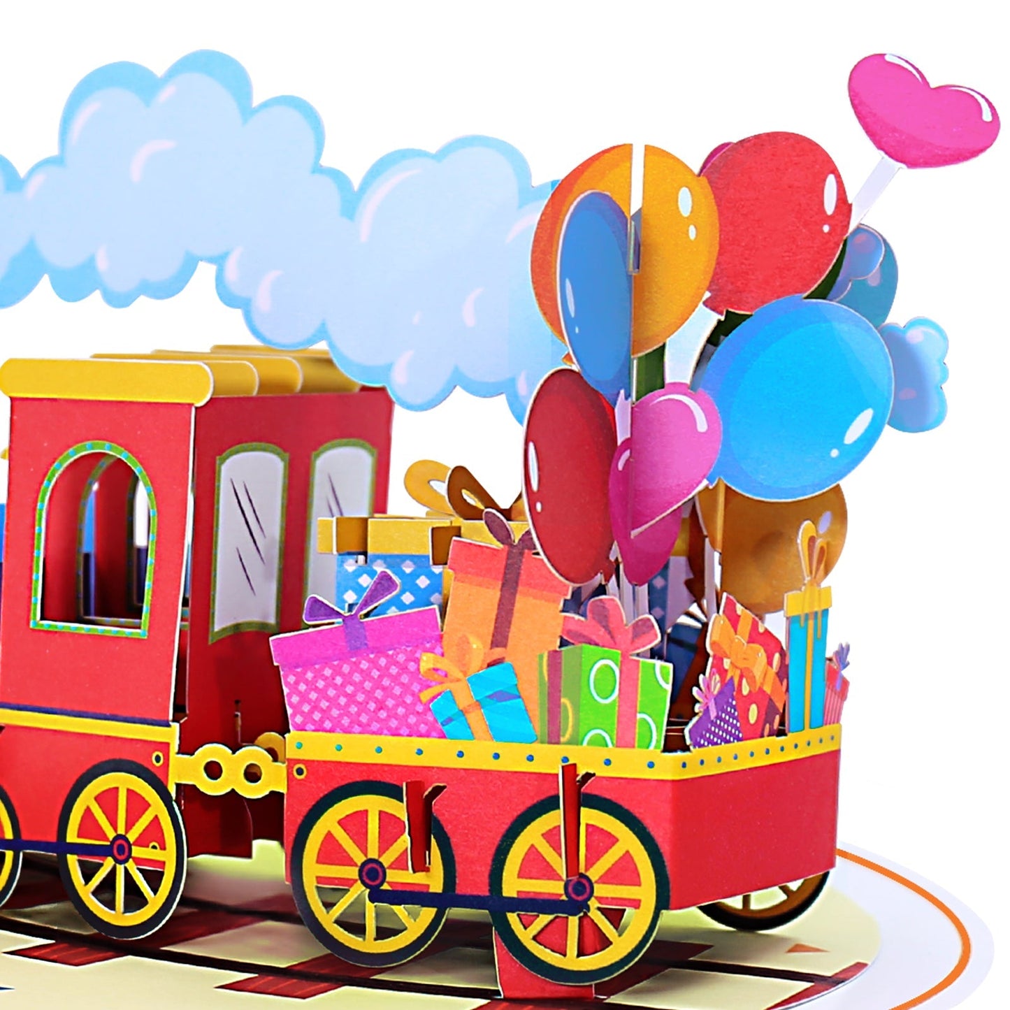 Happy Gifts Train Birthday Pop-Up Card