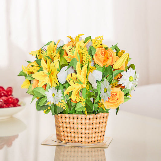 Yellow & White Delight Flower Basket