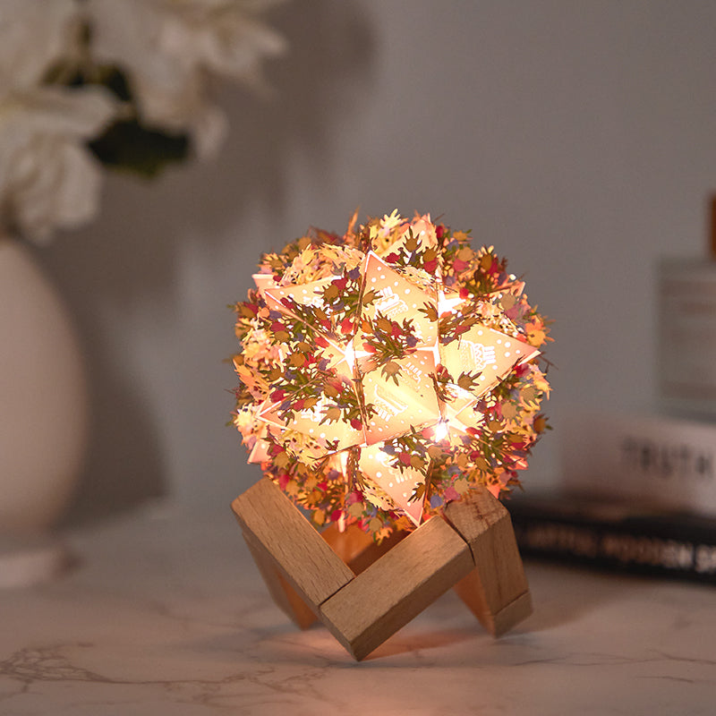 DIY Moon Lamp Floral Birthday Cake 3D Paper Night Light